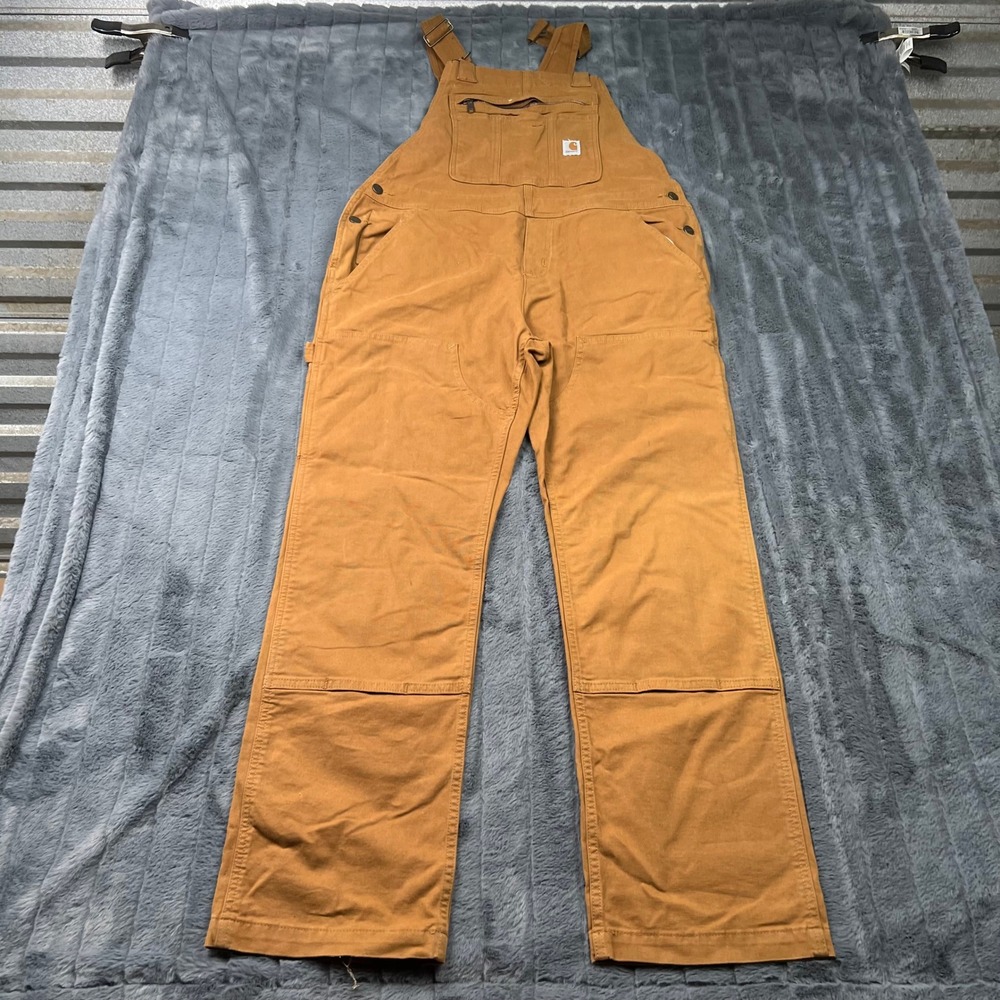 Carhartt Women's Crawford Double Front Bib Overalls Brown 102438-211 Size M 8/10